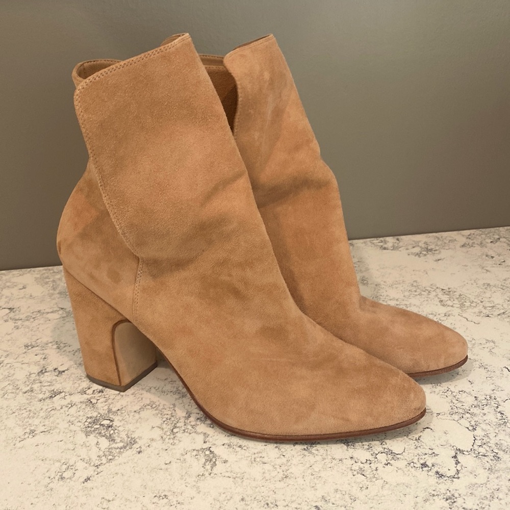 Pink suede boots